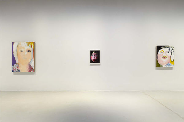 Installation view of figurative portrait paintings made by Margot Bergman. One work showcased.