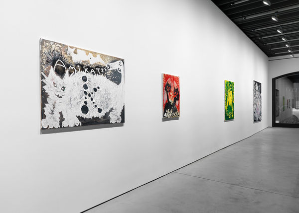 Installation view of Sankt Rufus, a solo exhibition featuring the works of Bendix Harms. Multiple works shown.,