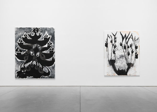 Installation view of Sankt Rufus, a solo exhibition featuring the works of Bendix Harms. Two works by the artist.