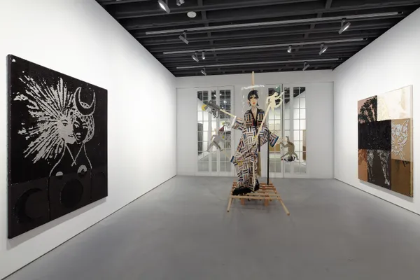 Installation view of Lara Schnitger's show Too Nice Too Long. Second floor view.