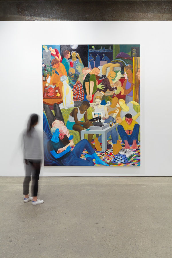 Installation view of Nicole Eisenman solo show. Another Green world featured.