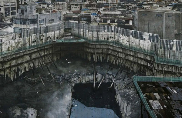 In the wake of what swept through, the scene still floats in the air.