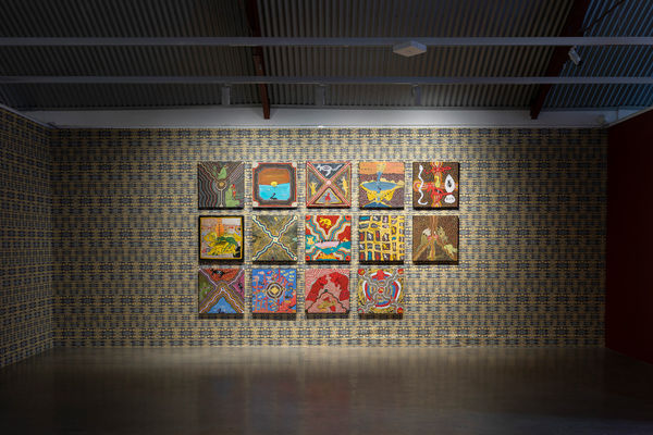 Disco Dreamtime Drums exhibition installation view. Photograph by Jessica Maurer.