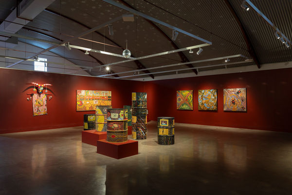 Disco Dreamtime Drums exhibition installation view. Photograph by Jessica Maurer.