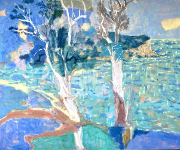 Jo Bertini Sea-bite Headland, oil on French polyester canvas, 170 x 205cm (framed)