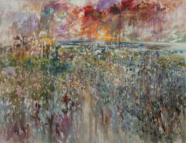 Colin Pennock 'Space to Age and Find Peace' oil on linen, 200 x 260 cm (framed)