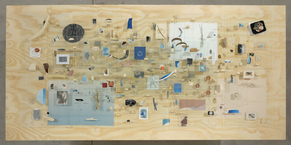 Sean McFarland alluvial fan, strange attractor (archive) wood, glass, ceramic, various fabricated and found materials and objects 2008-2024 60 x 96 x 48"