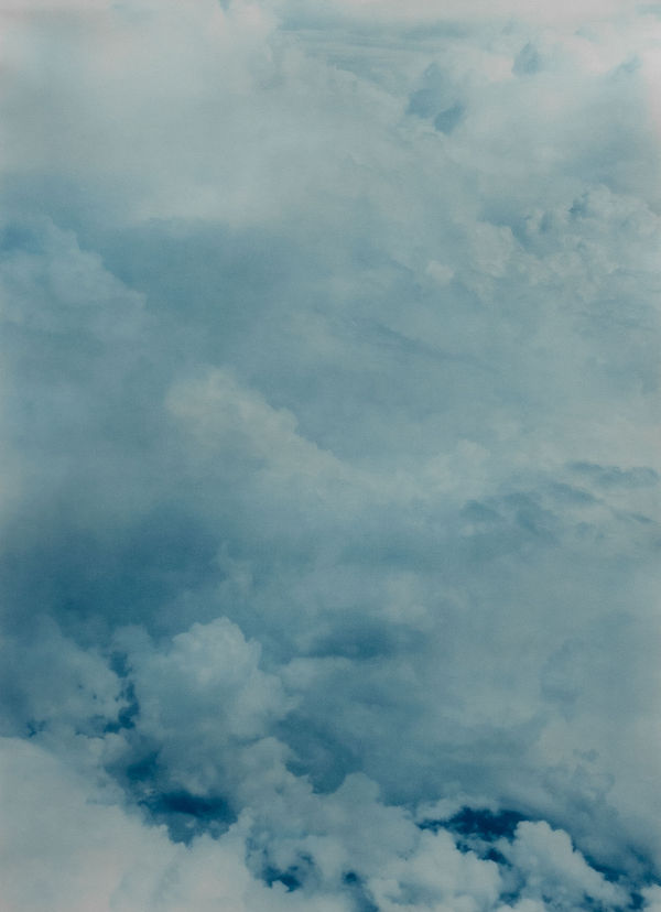 Untitled (4.5 billion years a lifetime, clouds #2),​ 2019 cyanotype, tears 29 x 40 inches edition 1/3 + 2AP