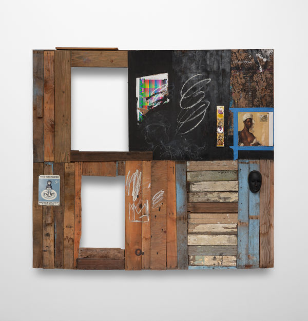 Raymond Saunders Black is a Color, 2010-2015 mixed media on wood 72" x 79 .⁄₂" x 8"