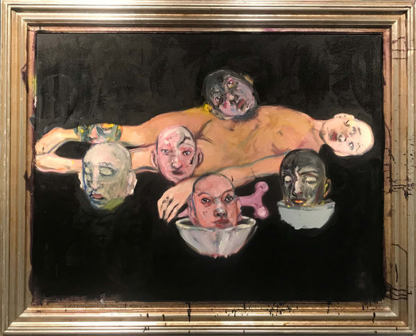 La Calva Y Sus Munecos 2019 Oil On Canvas 50 X 61 Inches Copy