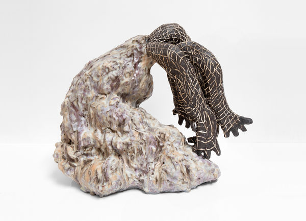 Julia Haft-Candell, Volcano with Woven Feelers: Lavender, Ochre, 2020