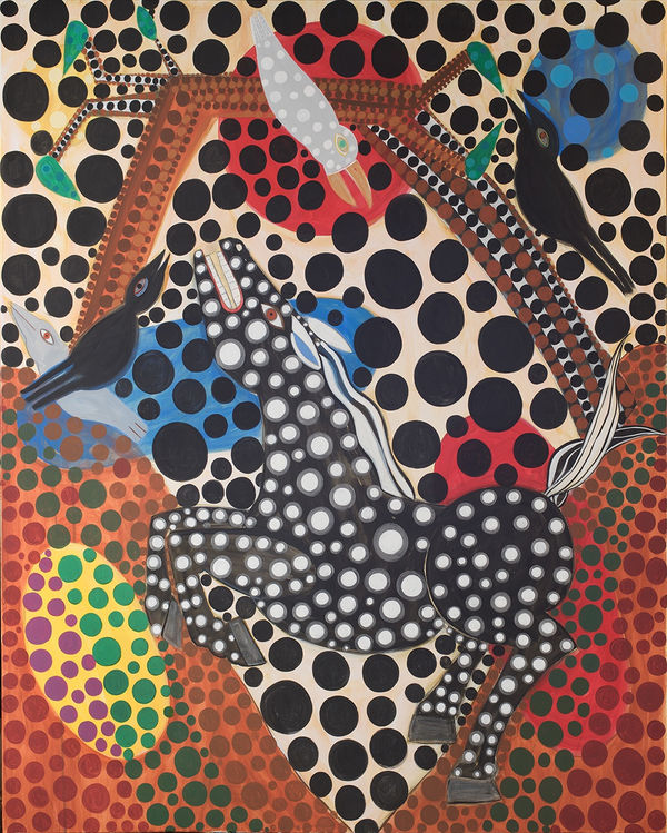 Caw Caw Caw Call 48 X60 Acrylic Gouache On Canvas