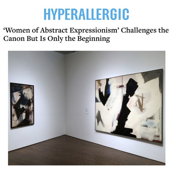 Two paintings by Judith Godwin, (left) “Martha Graham — Lamentation” (1956) and “Epic” (1959)