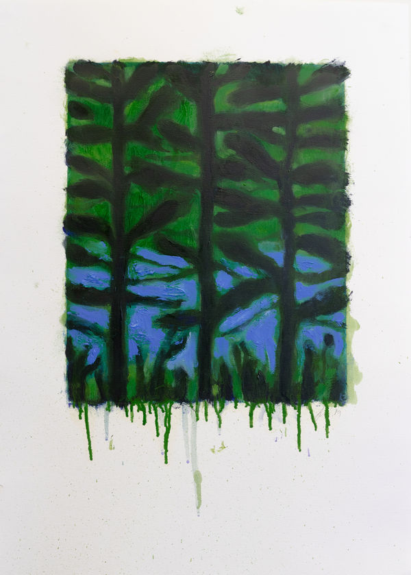 Suzy Murphy Peering Through, 2019 Monoprint with hand-painting in oil. Signed in pencil. 63 x 50 cm (24 3/4 x 19 3/4 in)