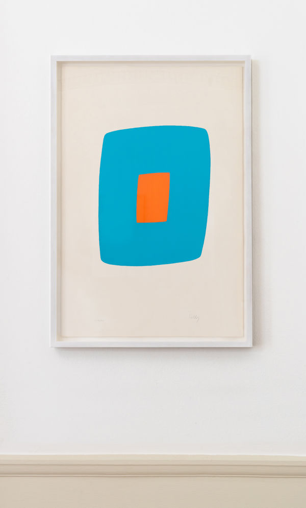 Ellsworth Kelly Light Blue with Orange, 1964-65 Lithograph printed in colours. Signed in pencil and inscribed HC VIII/XIV. A 'hors commerce' proof impression aside from the edition of 75, with 11 artist proofs. Printed on BFK Rives Paper by Marcel Durassier at Imprimerie Maeght, Levallois-Perret. Published by Maeght Editeur, Paris. (Axsom 14) 87 x 60 cm (35.04 x 23.5 in)
