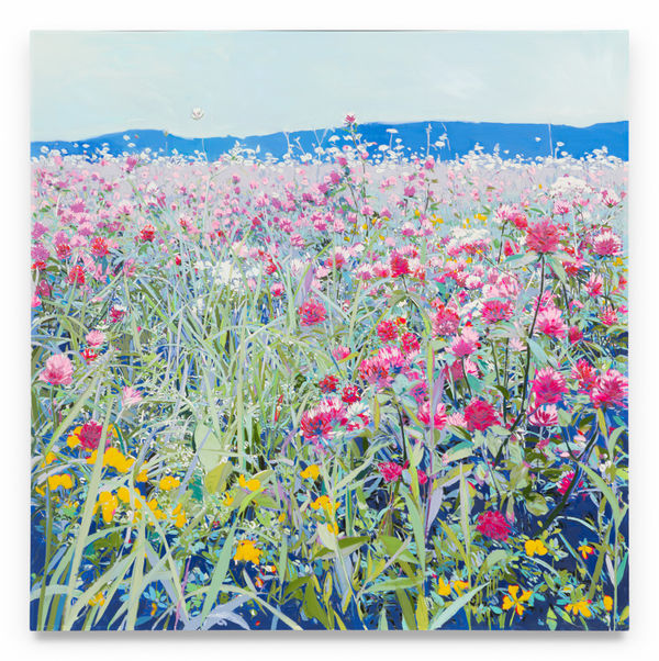 ISCA GREENFIELD-SANDERS Pink Wildflowers, 2024 Mixed media oil on canvas 51 x 51 inches 129.5 x 129.5 cm (MMG#37367)