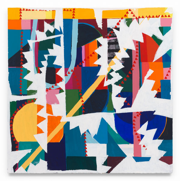 NICK AGUAYO Crepuscule with Nelly, 2024 Acrylic and marble dust on canvas 66 x 66 inches 167.6 x 167.6 cm (MMG#37307)