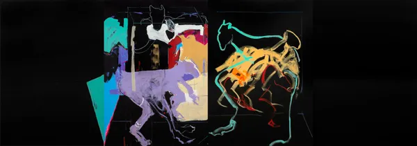 Mary Lovelace O'Neal, "Raining in Milano" (2021-23), mixed media on canvas