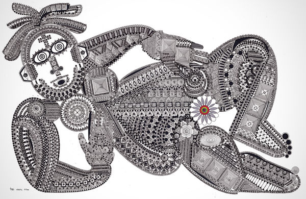 Untitled (11:11am), 2022 Ink on paper 26 x 40 in. (66 x 101.6 cm.) (JTu4)