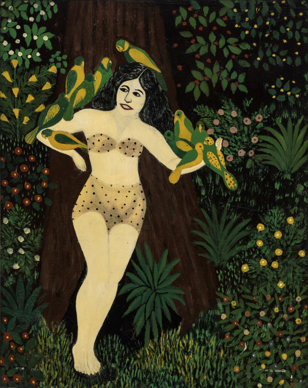 Ellis Ruley Parrot Girl, 1940-50 Paint on posterboard 28 x 22 in. (71.1 x 55.9 cm.) (ER4-SvR) SOLD