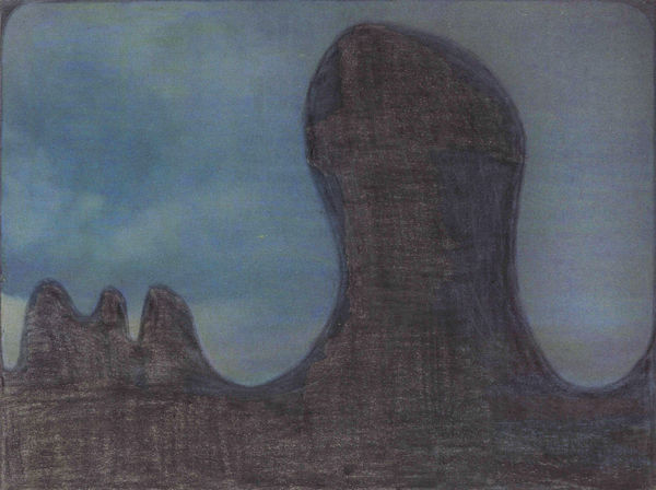 Untitled, 2022 Graphite and colored pencils on newsprint clip mounted on paper 4 1/4 x 5 3/4 in. (10.9 x 14.6 cm.) (LpS 402)