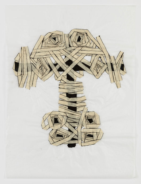 Untitled (Series 7), 2018 Collage and drawing on paper 27 x 20 in (68.6 x 50.8 cm) (LSy 37)