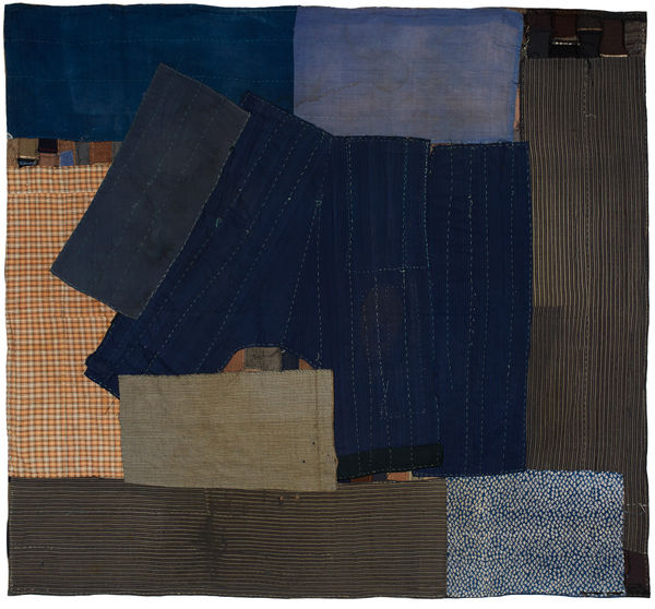 Kotatsugake (Covering) for a Heated Table or Kotatsu (Likely from Tohoku or Japan&rsquo;s Rural Northeastern Region), ca. 1912 - 1926 (Taisho Era) Wool suiting samples and cotton 60 x 63 1/2 in. (152.4 x 161.3 cm) (ArU 336) - SIDE A