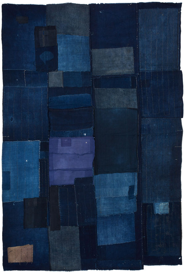 Patched Boro Futon Cover, early to mid 20th century Homespun, hand-loomed indigo cotton 51 1/8 x 76 3/4 in. (130 x 195 cm) (ArU 334) - SIDE A