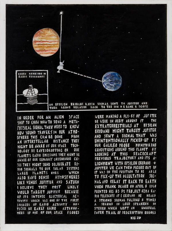 Untitled ("In order for an alien spaceship to know"), 2020 Acrylic on canvas 48 x 36 in. (121.9 x 91.4 cm) (KG 566)