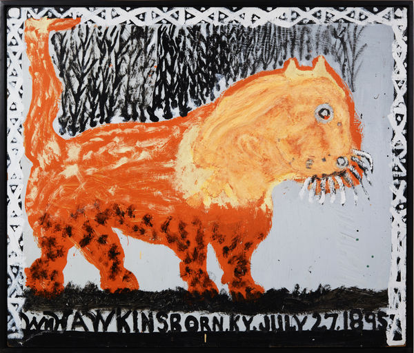 Big Cat, 1987 Enamel and mixed media on Masonite 49 x 56 1/2 in. (124.5 x 143.5 cm) (WH 497) SOLD