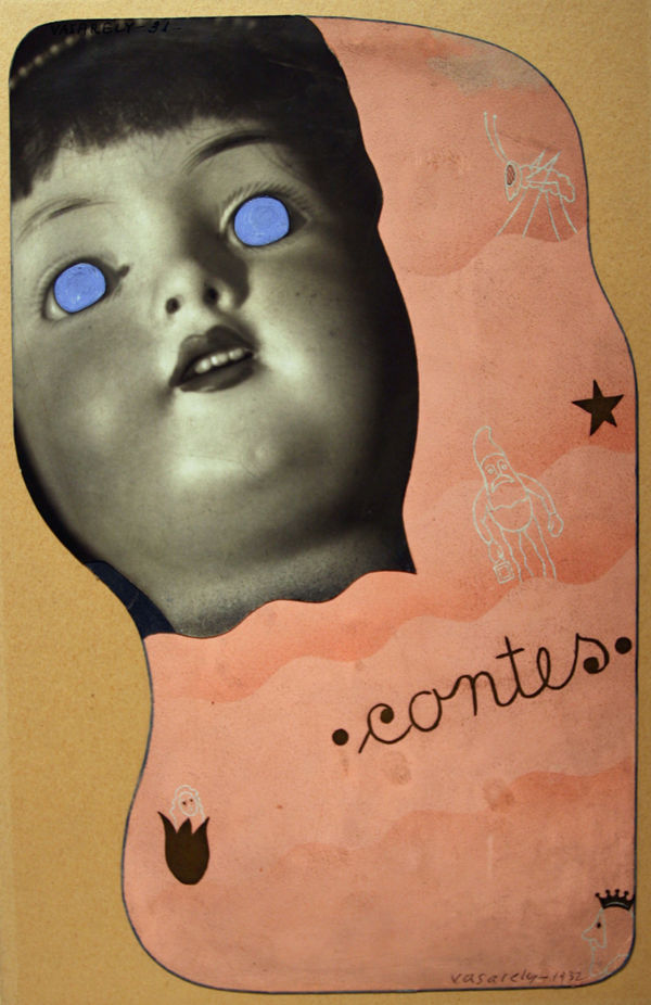 Victor Vasarely Contes, 1931-32 Photo collage, gelatin silver print, gouache and ink mounted to board 14 1/4 x 9 1/4 in. (36.2 x 23.5 cm) (BSG 39)