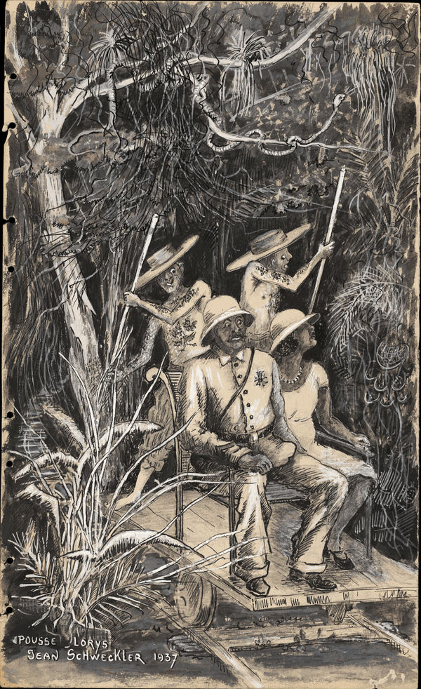 Pousse Lorys, 1937 India ink and white gouache on paper 8 1/2 x 14 in. (21.6 x 35.6 cm) (JS 02) NFS