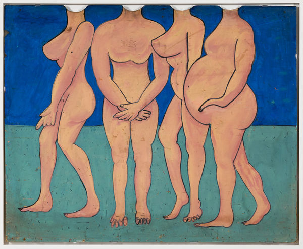 Carnival "Bathers" Peep-Through, mid-20th century Paint on board 58 x 48 in. (147.3 x 121.9 cm) (AU 247)