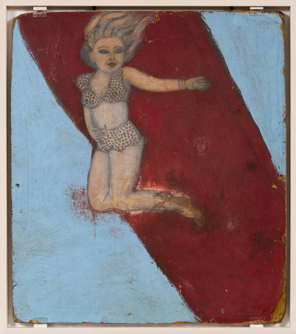 Ernest Schelling (By Golly) Pinup (Double-Sided), ca. 1950 Enamel and mixed media on fiberboard 19 3/4 x 19 3/4 in. (50.2 x 50.2 cm) (BG 1) - RECTO