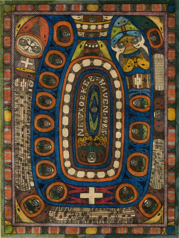 New Yorker Haven, 1925 Colored pencil and graphite on paper 27 x 20 in. (68.6 x 50.8 cm) (WO 13)