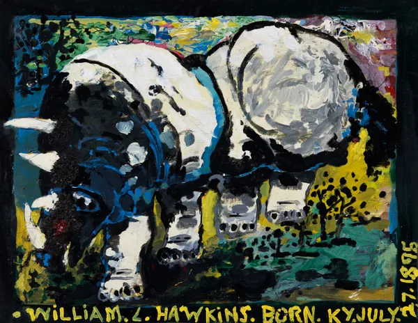 Triceratops, 1980 Enamel on Masonite 37 x 47 1/2 in. (94 x 120.7 cm) (WH 513) SOLD