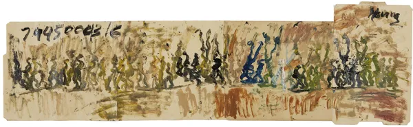 Untitled, c. 1985-1990 Mixed media on Manilla folders 18 x 60 in. (45.7 x 152.4 cm) (PY 130) $ 14,000