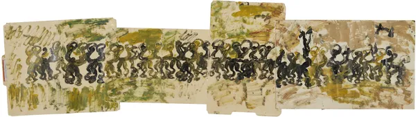 Untitled, c. 1985-1990 Mixed media on Manilla folders 18 x 65 in. (45.7 x 165.1 cm) (PY 135) $ 14,000
