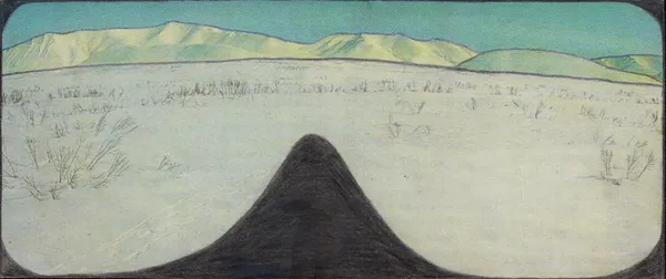 Untitled, 2019 Graphite and colored pencils on newsprint clip mounted on paper 3.3 x 7.7 in. (8.3 x 19.6 cm) (LpS 342) $ 7,200