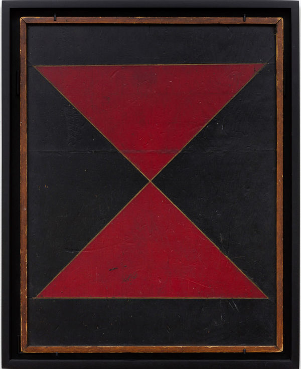 GAME BOARD, LATE 19TH CENTURY Oil enamel on wood panel 22 3/8 x 18 in. 56.8 x 45.7 cm. (AU 284)