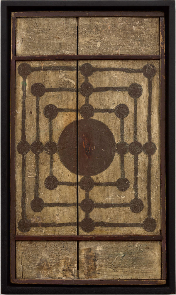 MILLS GAME BOARD, LATE 19TH CENTURY Paint on wood panel 25 x 14 in. (AU 303)