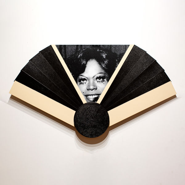 Alanna Fields (American, b. 1990)  Edye in Bloom (Fan No. 1), 2024  Coated Hahnemuhle Daguerre Canvas and Acrylic on Constructed Wood  47 5/8" x 26 1/4" x 1 1/2" (121 x 67 x 4 cm)  Unique  (ALF.24767)