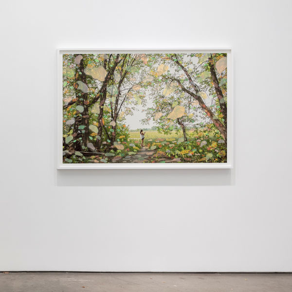 Installation View | Sarah Anne Johnson: Woodland  Featured Artworks:  Sarah Anne Johnson (Canadian, b. 1976)  CPIP3, 2021  Pigment Print with Acrylic Paint  Image: 40” x 60” (101.5 x 152.5 cm)  Unique  (SAJ.22631)