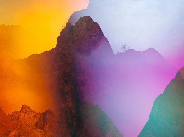 Terri Loewenthal uses special reflective optic lenses to project multiple landscapes in one frame, like this image taken in Lone Rock, Arizona.