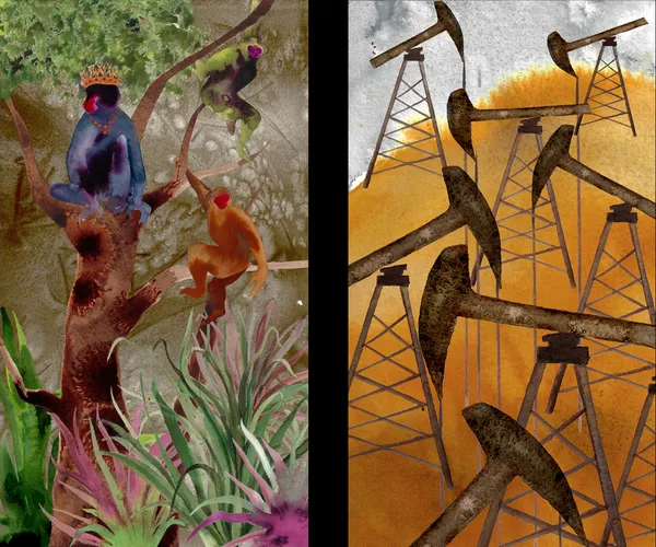 Shiva Ahmadi Crown of Flames, 2026 Two-channel animation (color, sound) 5:51 minutes