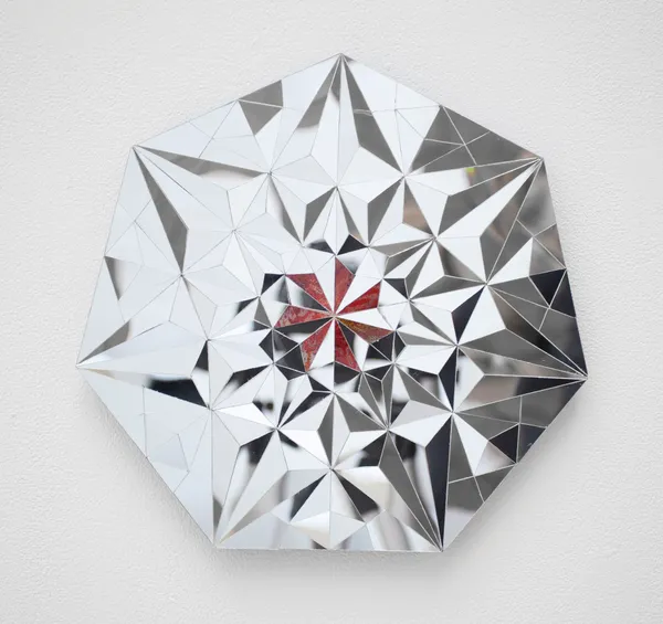 MONIR SHAHROUDY FARMANFARMAIAN Untitled (Heptagon 9), 2016 Mirror and reverse painted glass on plexiglass 12.5 x 13 inches
