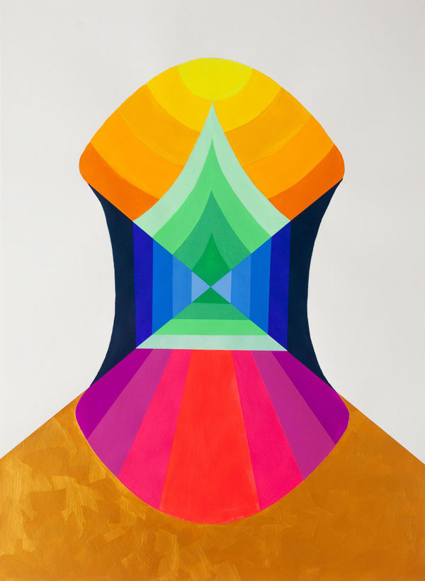 Adia Millett East Portrait (Birth), 2023 Acrylic on paper 32.75 x 24.75 inches, framed