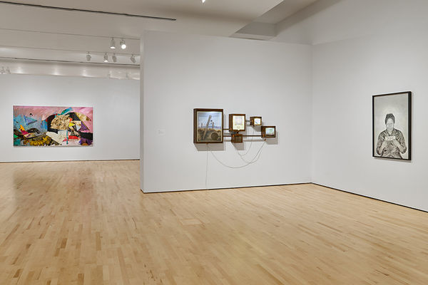 Installation view of Mike Henderson in Dwelling: New Acquisitions. Photo courtesy the Cantor Arts Center, Stanford University, CA