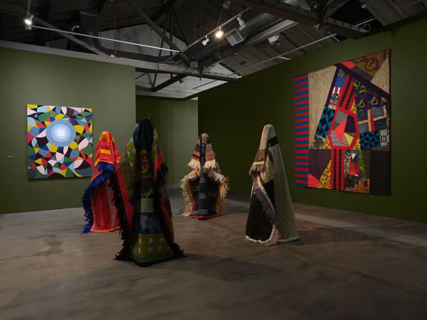 Installation view of Adia Millett: Wisdom Keepers, September 16, 2023 - February 18, 2024 at the Institute of Contemporary Art San José, CA.