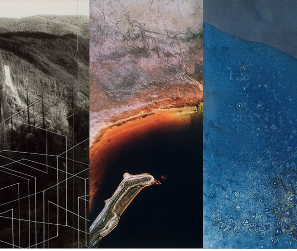 Details from Maurizio Anzeri, Heavenly Sounds 30, 2016, David Maisel,Terminal Mirage #12, 2005 and Meghann Riepenhoff, Littoral Drift #3 (Rodeo Beach, CA), 2013